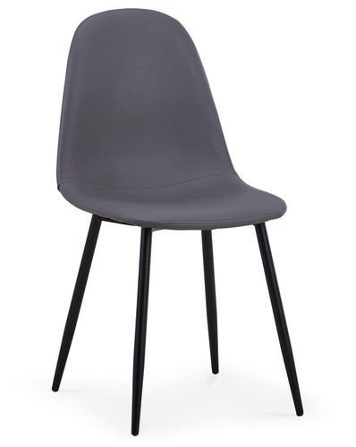 Chaise moderne similicuir gris pieds métal noir Garo - Lot de 4 - Photo n°2; ?>