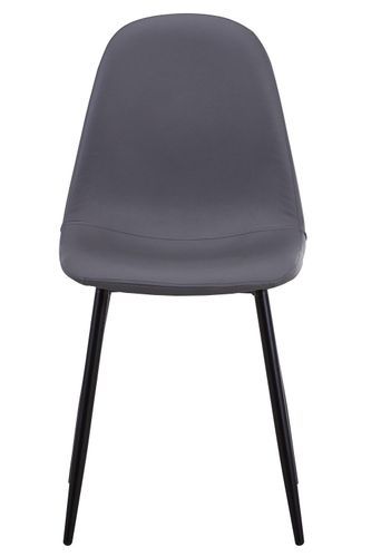 Chaise moderne similicuir gris pieds métal noir Garo - Lot de 4 - Photo n°3; ?>