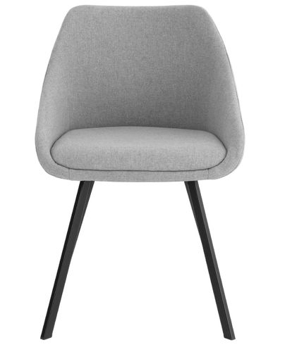 Chaise moderne tissu gris clair et pieds métal noir Galie - Photo n°3; ?>