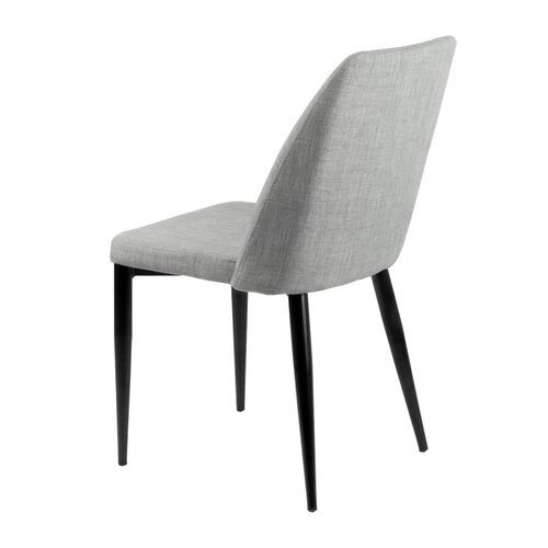 Chaise moderne tissu gris clair rembourré et pieds métal noir Maliza - Photo n°2; ?>