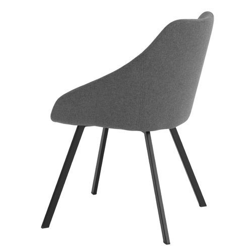 Chaise moderne tissu gris foncé et pieds métal noir Galie - Photo n°2; ?>