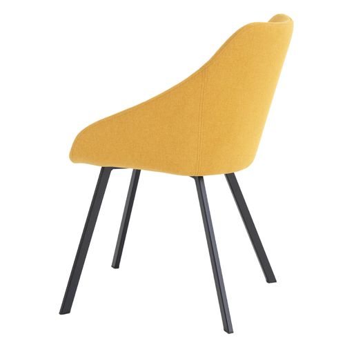 Chaise moderne tissu jaune moutarde et pieds métal noir Galie - Photo n°2; ?>