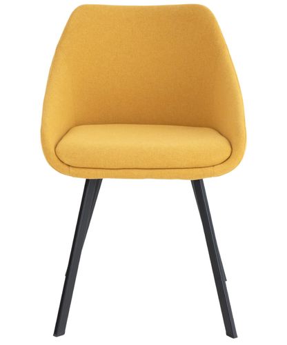 Chaise moderne tissu jaune moutarde et pieds métal noir Galie - Photo n°3; ?>