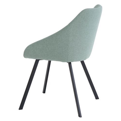 Chaise moderne tissu vert menthe et pieds métal noir Galie - Photo n°2; ?>