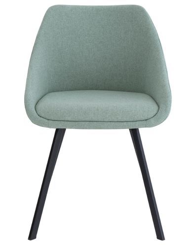 Chaise moderne tissu vert menthe et pieds métal noir Galie - Photo n°3; ?>