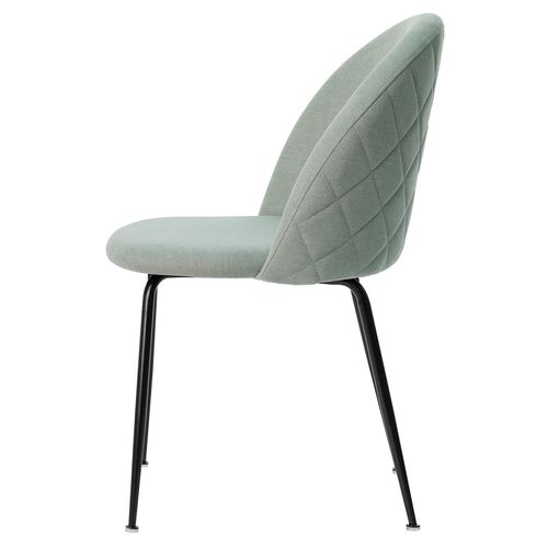 Chaise moderne tissu vert menthe rembourré et pieds métal noir Louba - Photo n°3; ?>