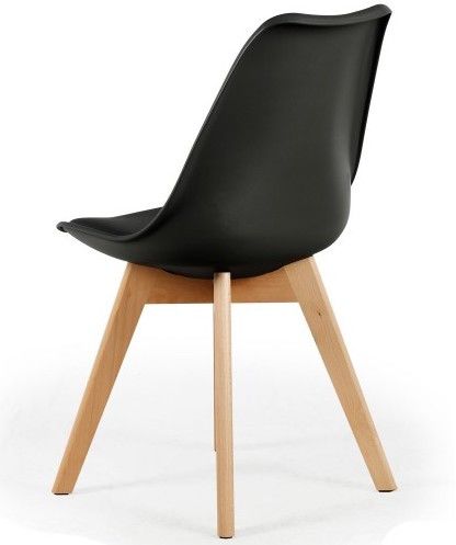 Chaise noir style scandinave Spak - Lot de 2 - Photo n°3; ?>