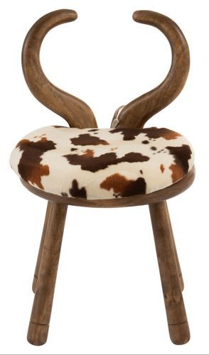 Chaise oreille de vache bois marron Meza D 36 cm - Photo n°2; ?>