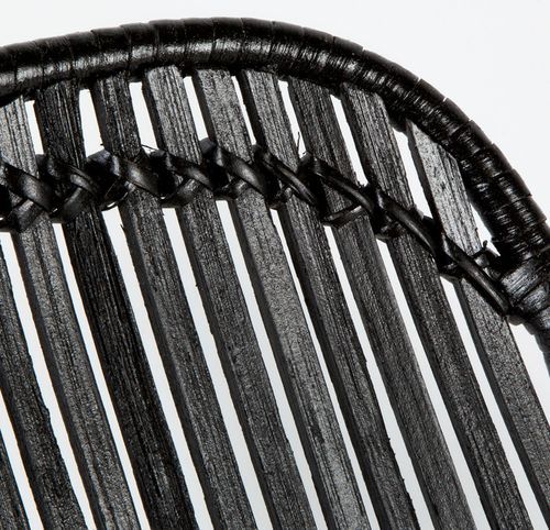 Chaise osier noir et pieds métal noir Gael - Photo n°3; ?>