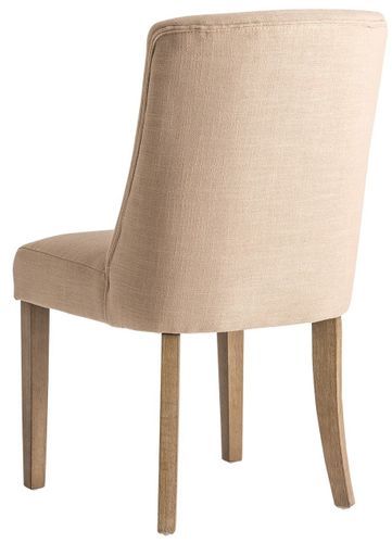 Chaise pin massif clair et tissu beige Pierig - Lot de 2 - Photo n°3; ?>