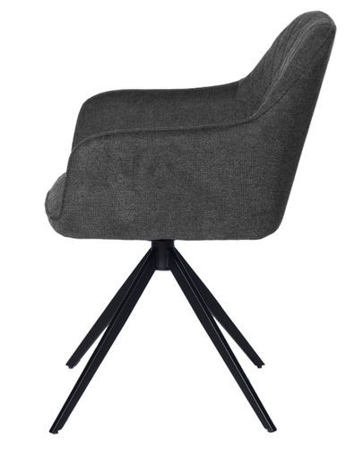 Chaise pivotante à 180º avec accoudoir tissu et pieds métal noir Valera - Photo n°2; ?>