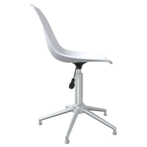 Chaise pivotante blanche et pieds métal chromé Kroma - Photo n°3; ?>