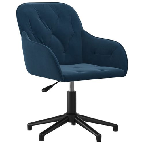 Chaise pivotante de bureau Bleu Velours - Photo n°2; ?>