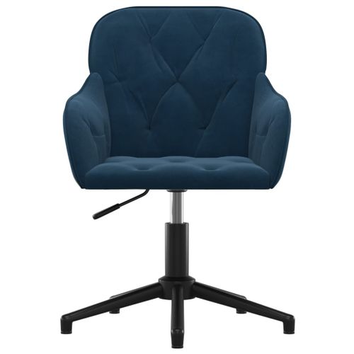 Chaise pivotante de bureau Bleu Velours - Photo n°3; ?>