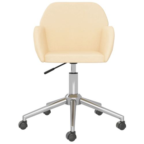 Chaise pivotante de bureau Crème Tissu - Photo n°3; ?>