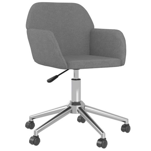 Chaise pivotante de bureau Gris clair Tissu - Photo n°2; ?>