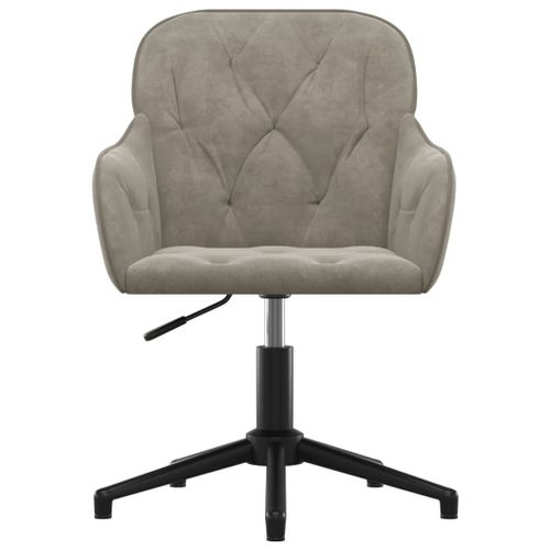 Chaise pivotante de bureau Gris clair Velours - Photo n°3; ?>