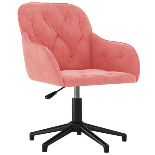 Chaise pivotante de bureau Rose Velours - Photo n°2; ?>