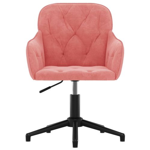 Chaise pivotante de bureau Rose Velours - Photo n°3; ?>