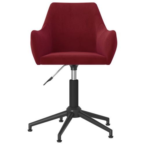 Chaise pivotante de bureau Rouge bordeaux Velours 12 - Photo n°2; ?>