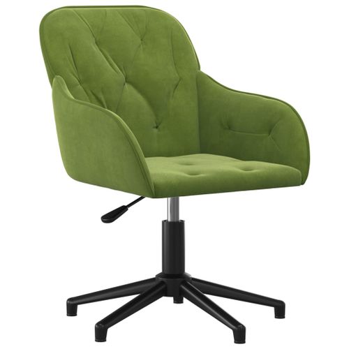 Chaise pivotante de bureau Vert clair Velours - Photo n°2; ?>