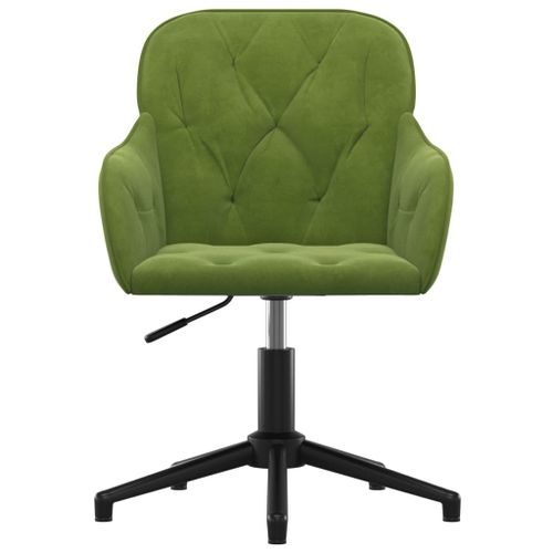 Chaise pivotante de bureau Vert clair Velours - Photo n°3; ?>