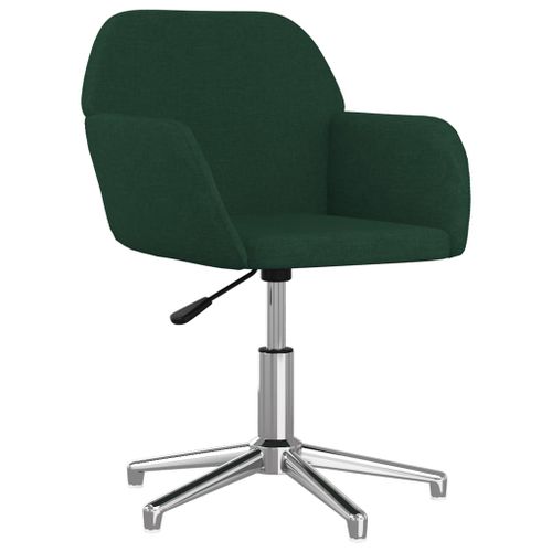 Chaise pivotante de bureau Vert foncé Tissu - Photo n°2; ?>