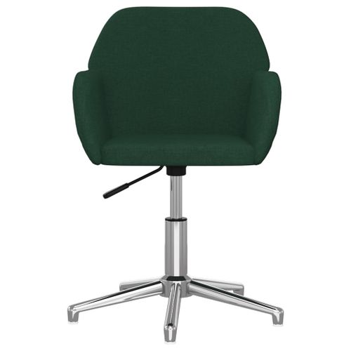 Chaise pivotante de bureau Vert foncé Tissu - Photo n°3; ?>