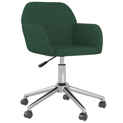 Chaise pivotante de bureau Vert foncé Tissu - Photo n°2; ?>