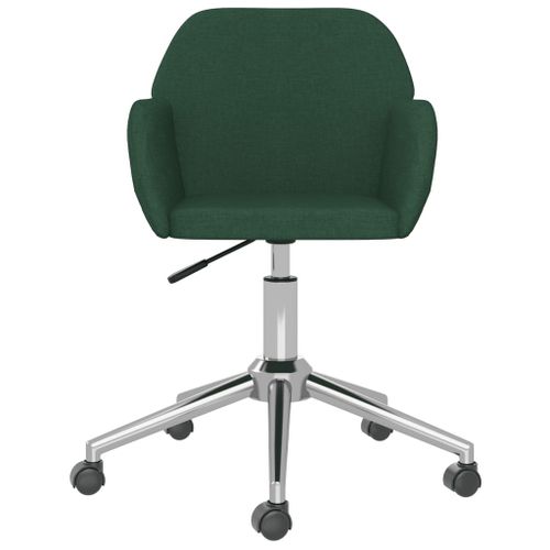 Chaise pivotante de bureau Vert foncé Tissu - Photo n°3; ?>