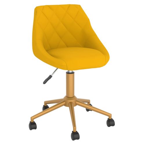 Chaise pivotante de salle à manger Jaune moutarde Velours 43 - Photo n°2; ?>