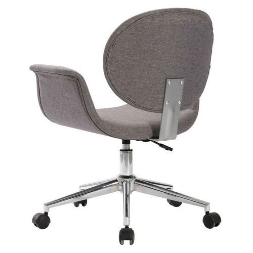 Chaise pivotante tissu gris clair et pieds métal chromé Eris - Photo n°3; ?>