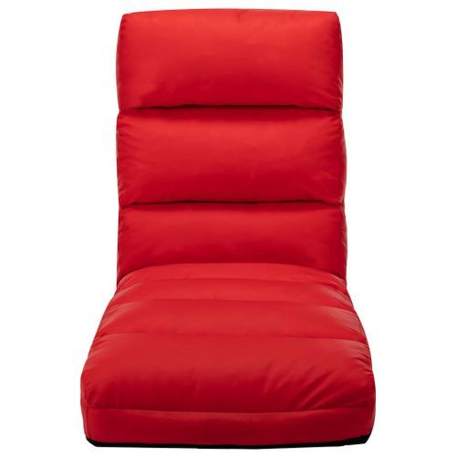 Chaise pliable de sol Rouge Similicuir Kira - Photo n°2; ?>