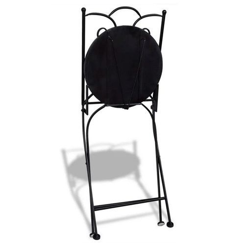 Chaise pliable métal et céramique noir Ivai - Lot de 2 - Photo n°3; ?>