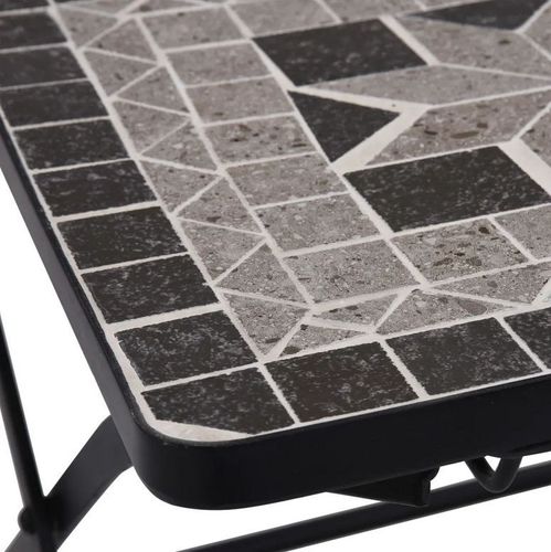 Chaise pliable métal noir et céramique grise Lacie - Lot de 2 - Photo n°3; ?>