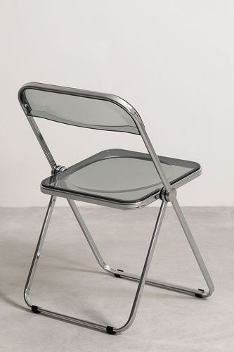 Chaise pliante métal chromé et polycarbonate gris transparent Pixel - Photo n°2; ?>
