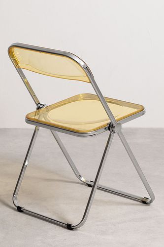 Chaise pliante métal chromé et polycarbonate jaune transparent Pixel - Photo n°3; ?>