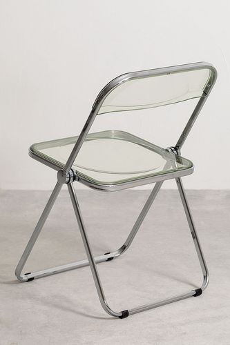 Chaise Pliante Plona en Plastique Transparent et Métal Chromé par