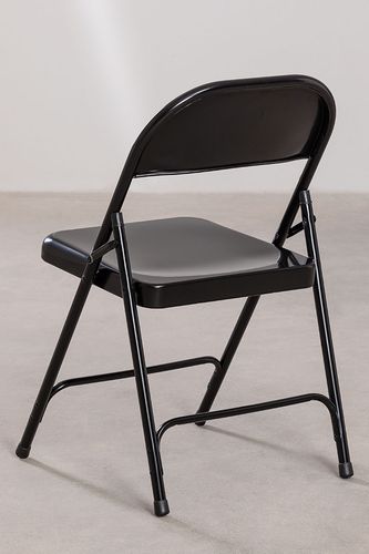 Chaise pliante noir brillant Klea - Lot de 2 - Photo n°2; ?>