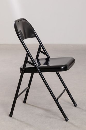 Chaise pliante noir brillant Klea - Lot de 2 - Photo n°3; ?>