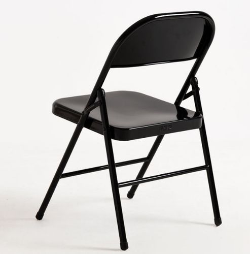 Chaise pliante métal noir brillant Taly - Lot de 2 - Photo n°3; ?>