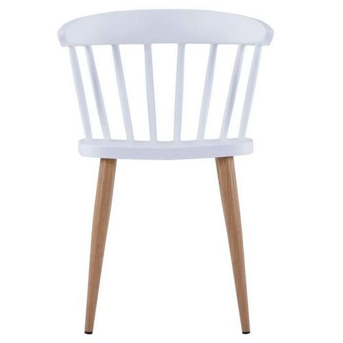 Chaise polypropylène blanc et pieds bois clair Noza - Lot de 2 - Photo n°3; ?>