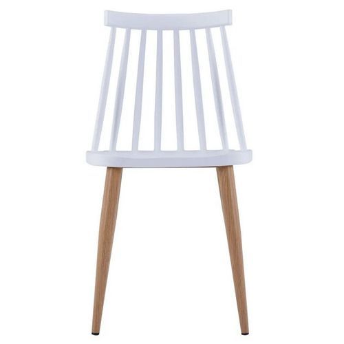 Chaise polypropylène blanc et pieds bois clair Neez - Lot de 4 - Photo n°3; ?>