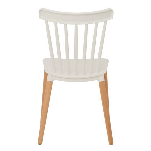 Chaise polypropylène blanc et pieds bois naturel Welly - Photo n°3; ?>