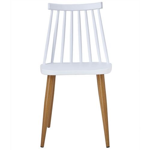 Chaise polypropylène blanc et pieds métal beige Nordi - Lot de 2 - Photo n°3; ?>