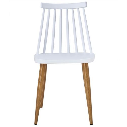Chaise polypropylène blanc pieds imitation bois Nordi - Lot de 4 - Photo n°3; ?>