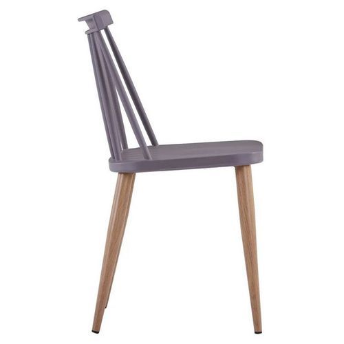 Chaise polypropylène gris et pieds bois clair Neez - Lot de 2 - Photo n°3; ?>