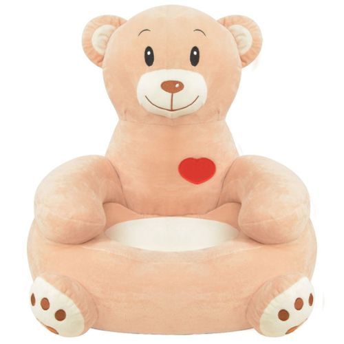 Chaise pour enfants en peluche ours Marron - Photo n°3; ?>