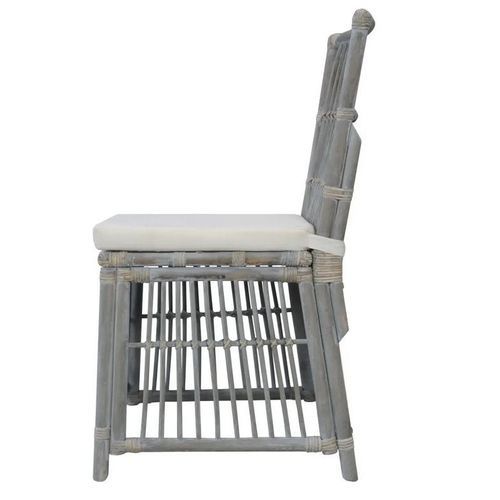 Chaise rotin gris avec coussin Focca - Lot de 2 - Photo n°3; ?>