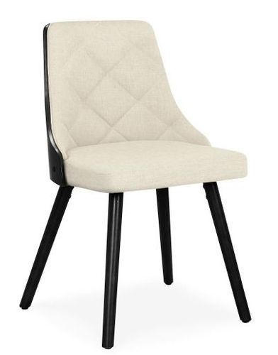 Chaise scandinave bois noir et tissu beige Laly - Lot de 2 - Photo n°2; ?>